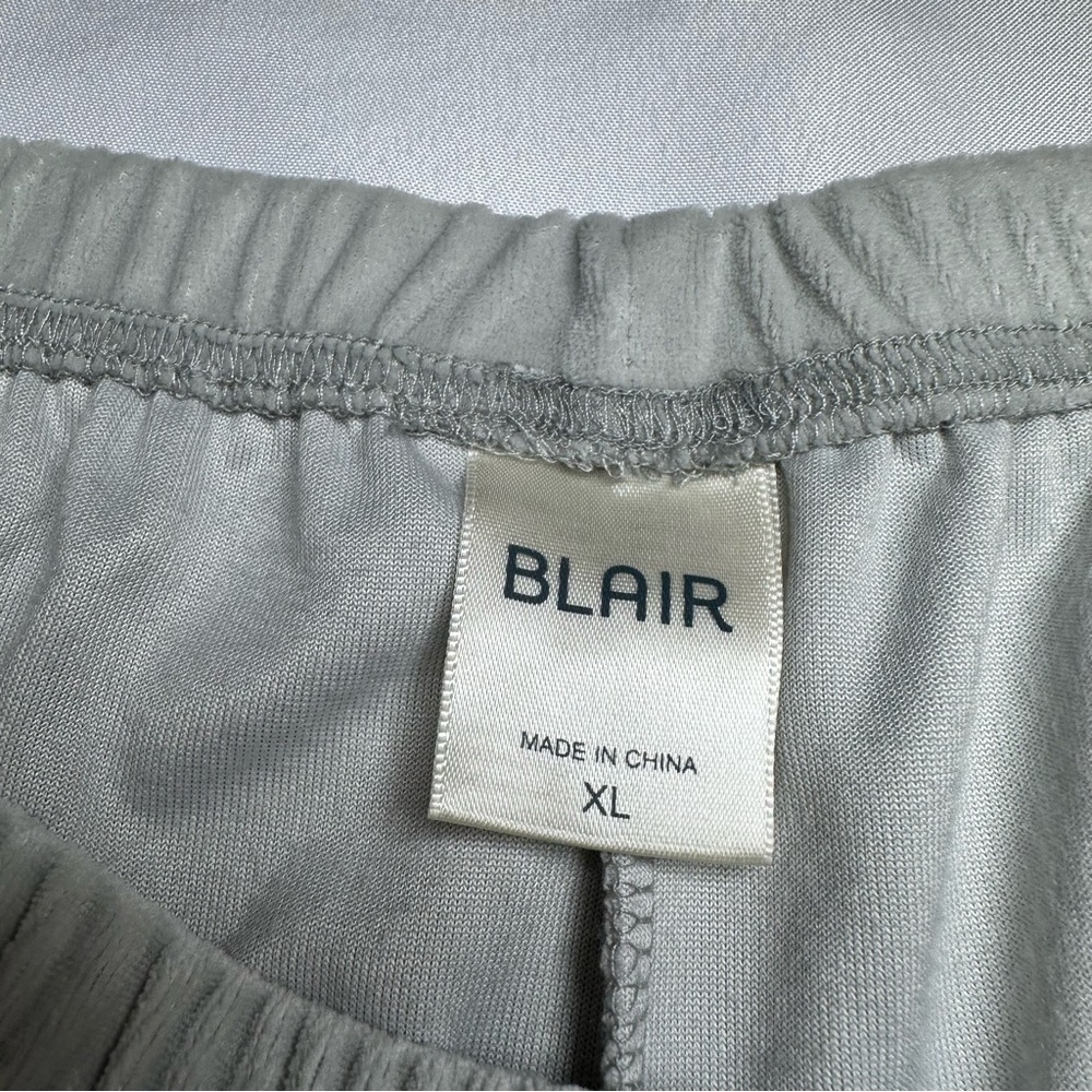 BLAIR Velour Tracksuit XL Gray Silver Quilted Smocked Zip Grandpa Retro Cottage - Picture 5 of 16